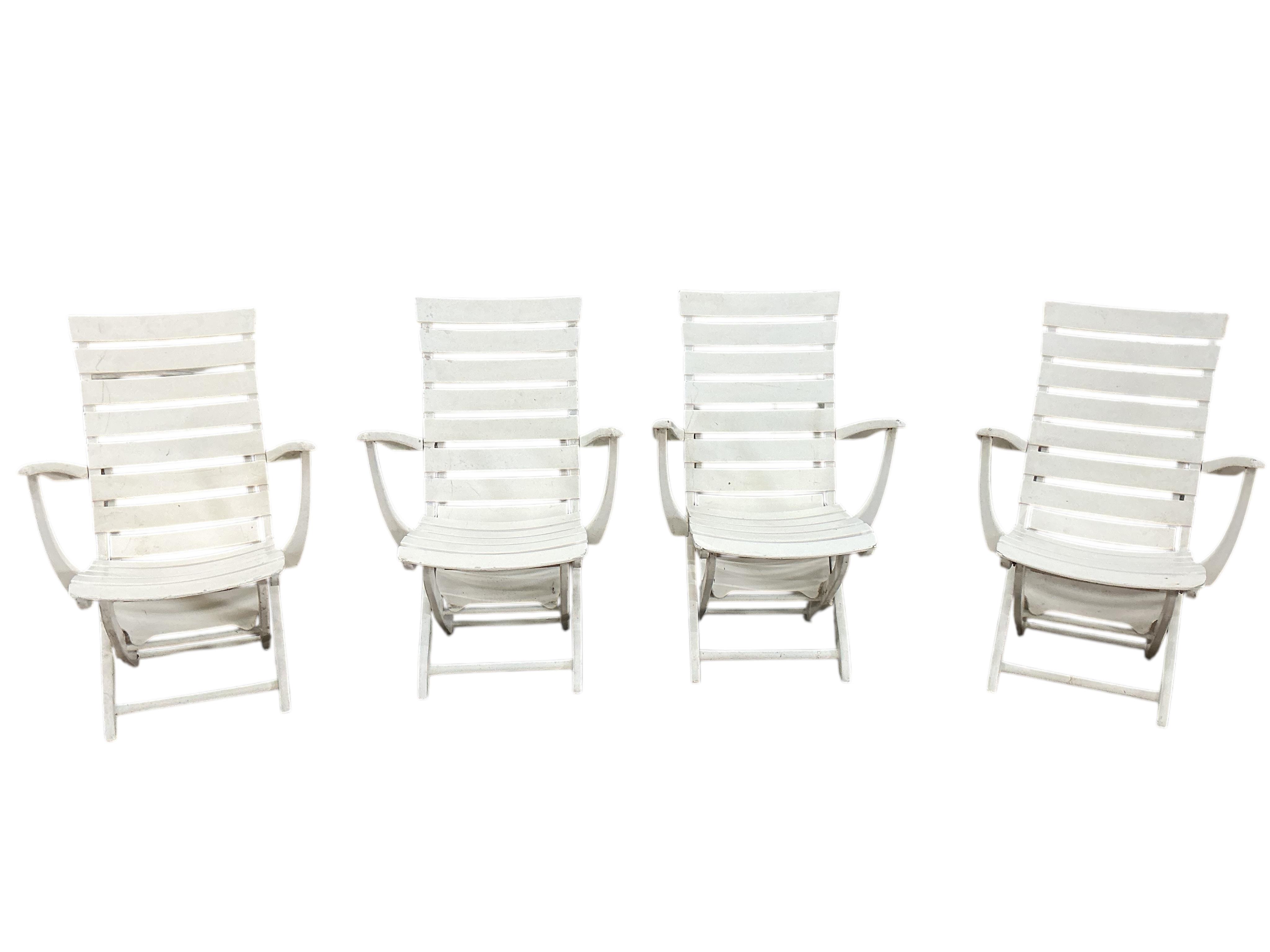 Four Riviera painted garden chairs